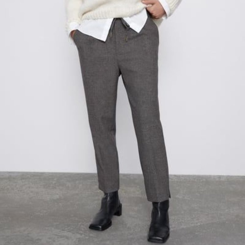 NWT Zara Easy Plaid Pants // Check Trousers